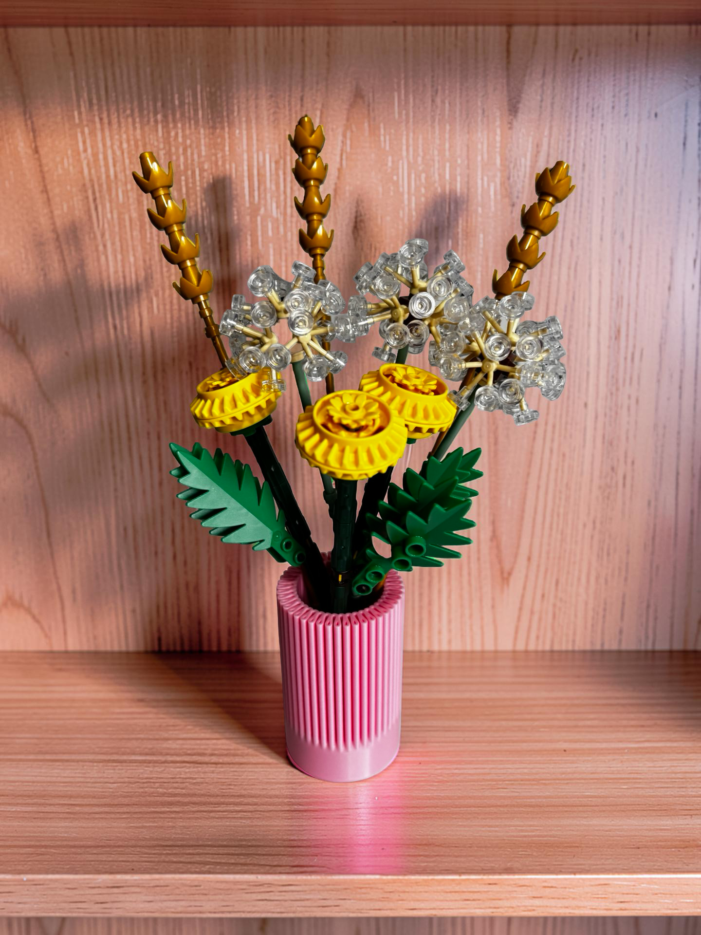 Vases For All LEGO Flowers Sets, Botanicals & Roses In A Modern Ribbed Design