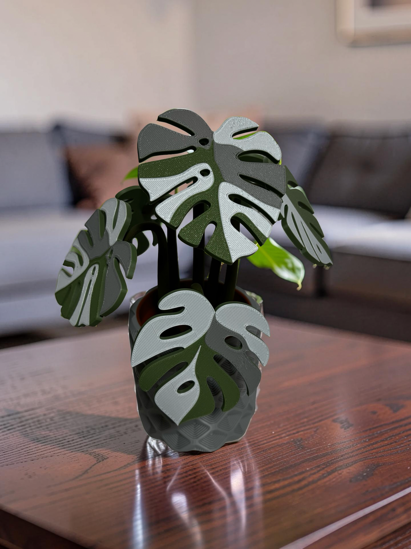 Monstera Coaster Set with Magnetic Holder | 6 Leaf Coasters | Modern decor