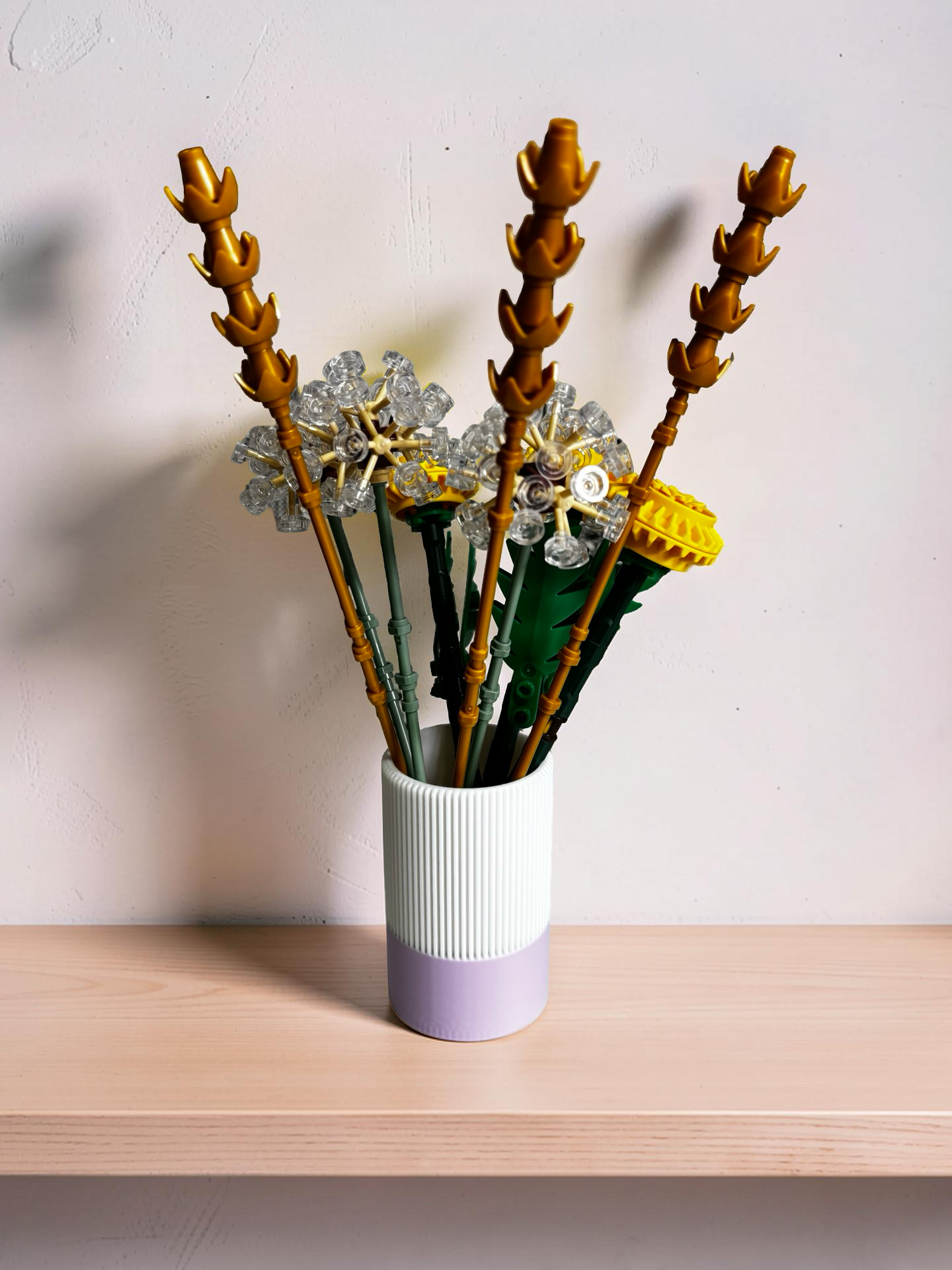 Vases For All LEGO Flowers Sets, Botanicals & Roses In A Modern Ribbed Design