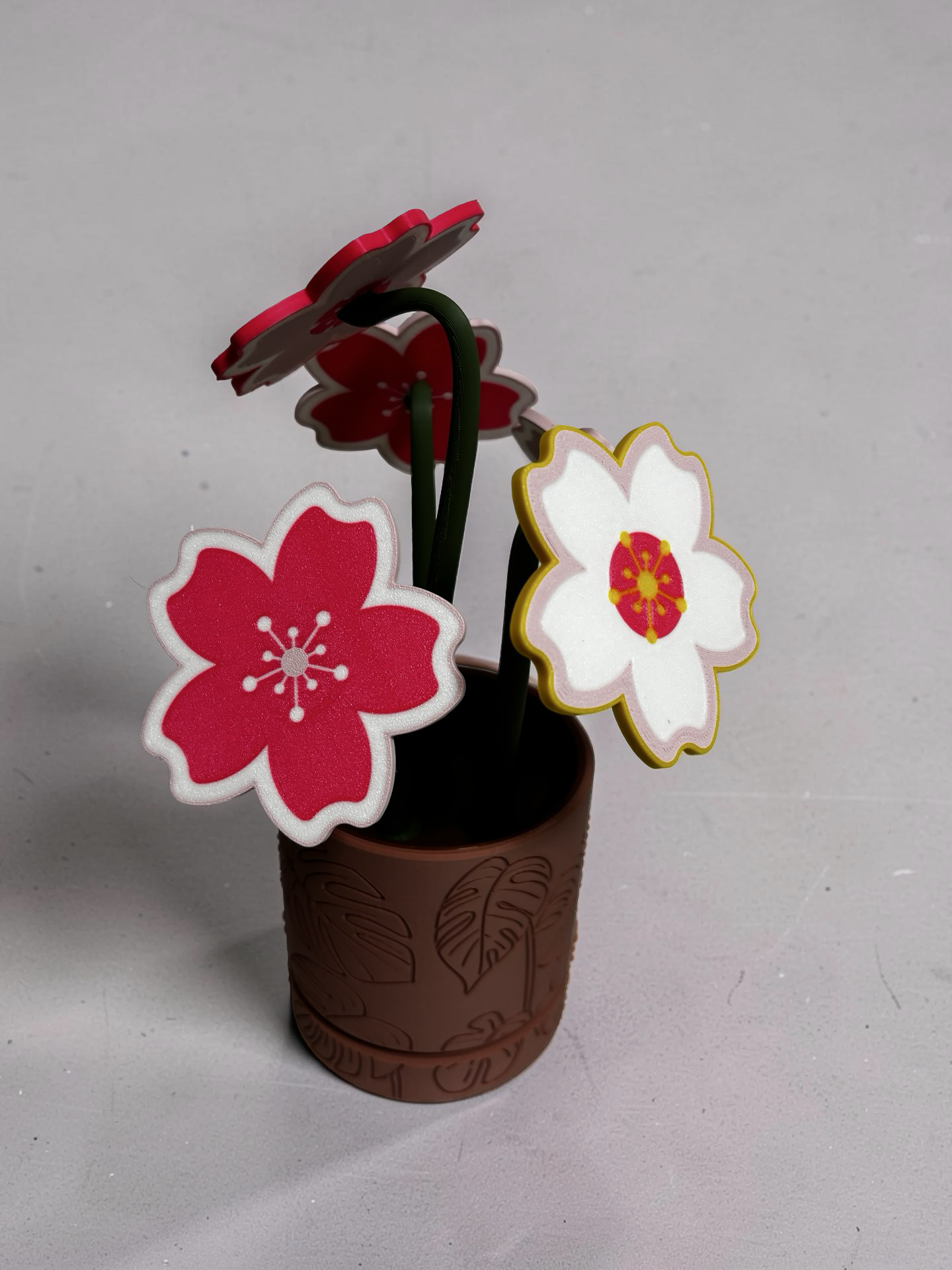 Cherry Blossom Coaster Set with Magnetic Holder | 6 Petal Coasters Modern decor