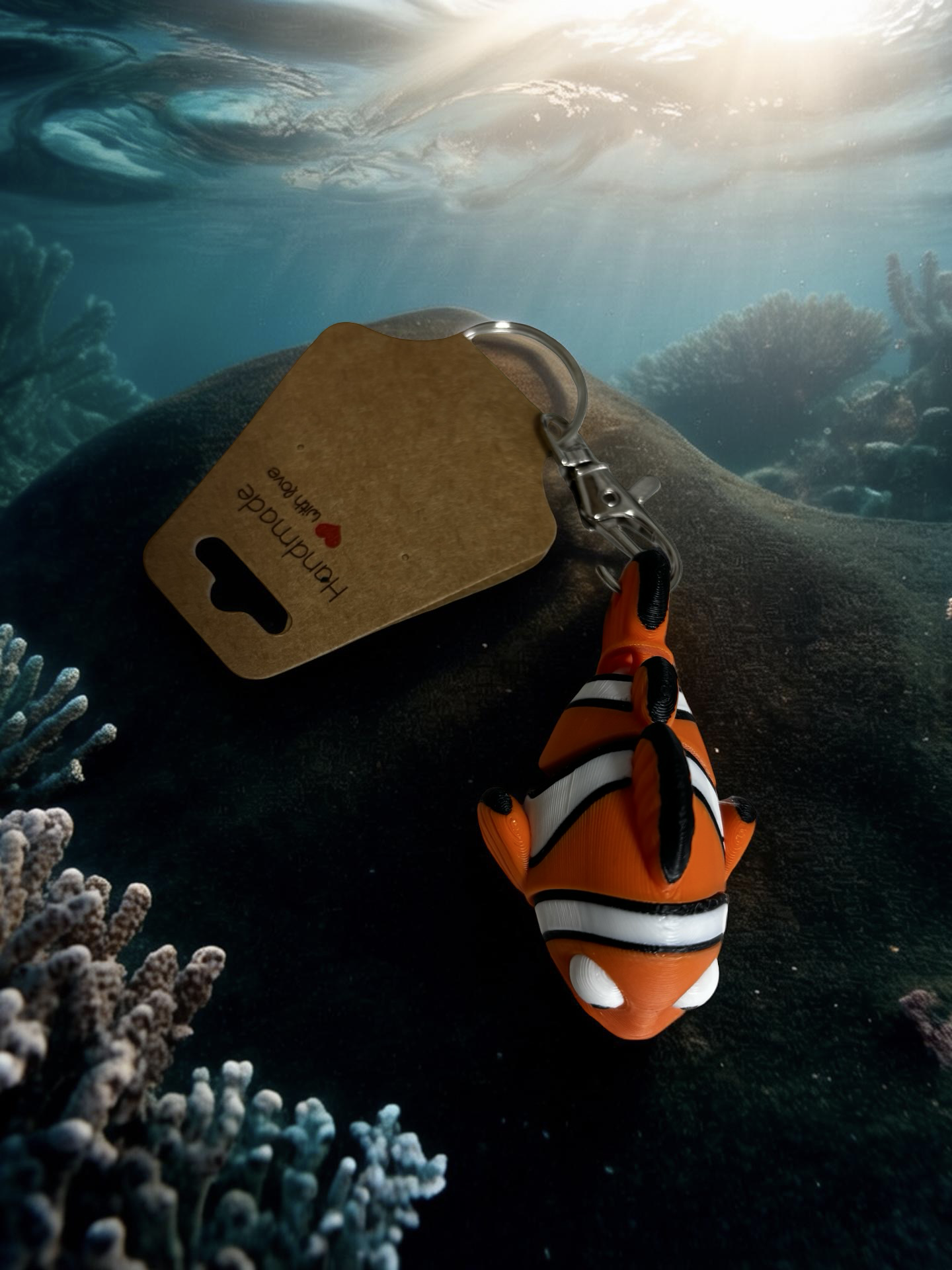 Clownfish (Nemo) Fidget Toy or 3D Printed Keychain, Ocean Friend