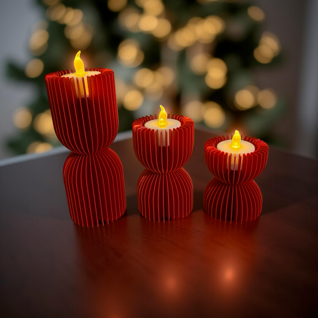 Trio of Interlocking Tealight Holders - Hourglass