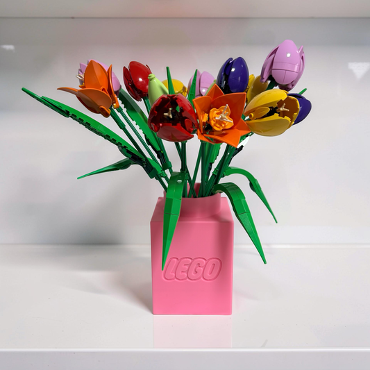 Lego Inspired Square Vase – Perfect for LEGO® Botanicals Displays 10280