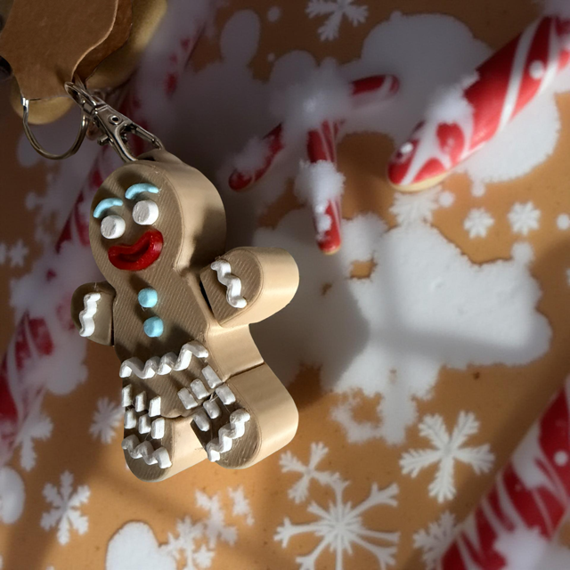 Light Gingerbread Man Keychain
