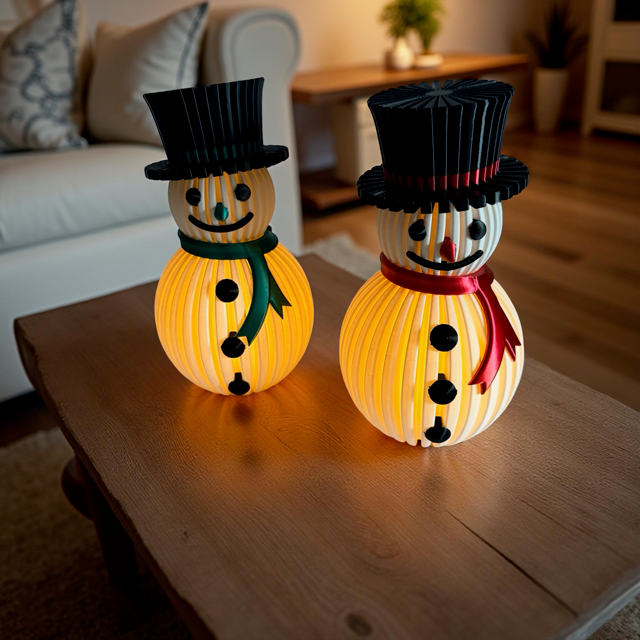 Snowmen Tealight Holders - Ribbed