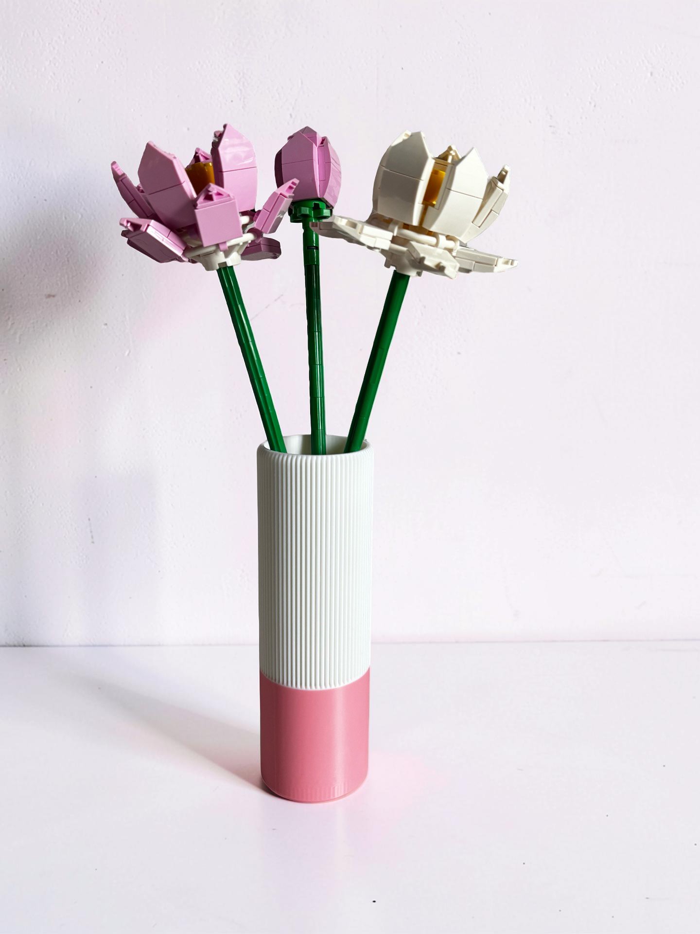Vase for LEGO Lotus Flower Set 40647– 17cm Vase – Custom Colour Base