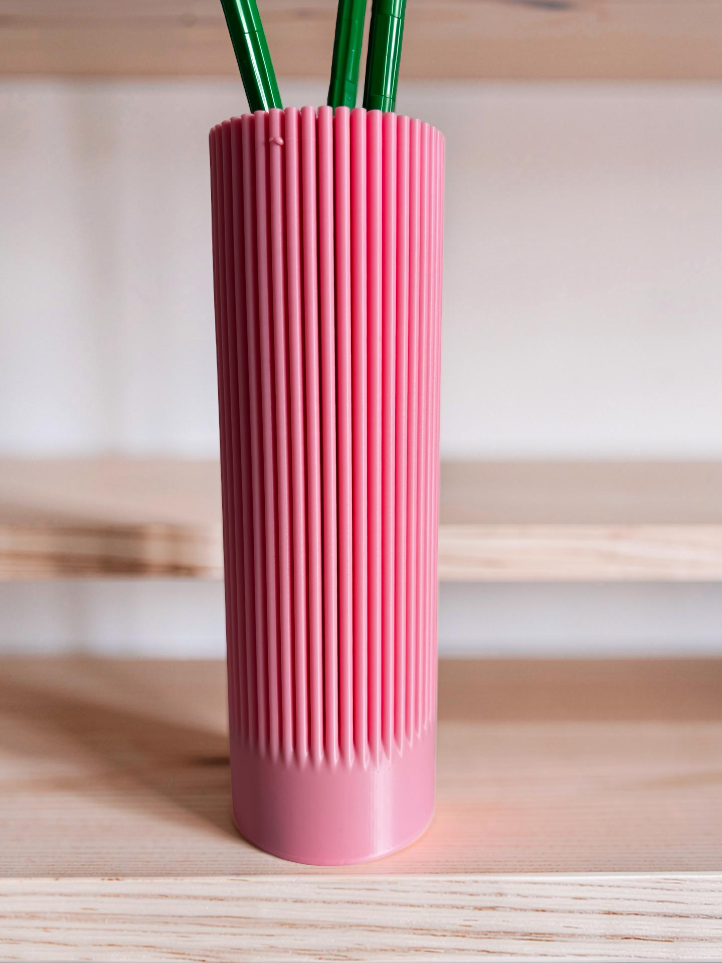 Vase for LEGO Lotus Flowers 40647 | Modern Ribbed Vase | 17cm Tall