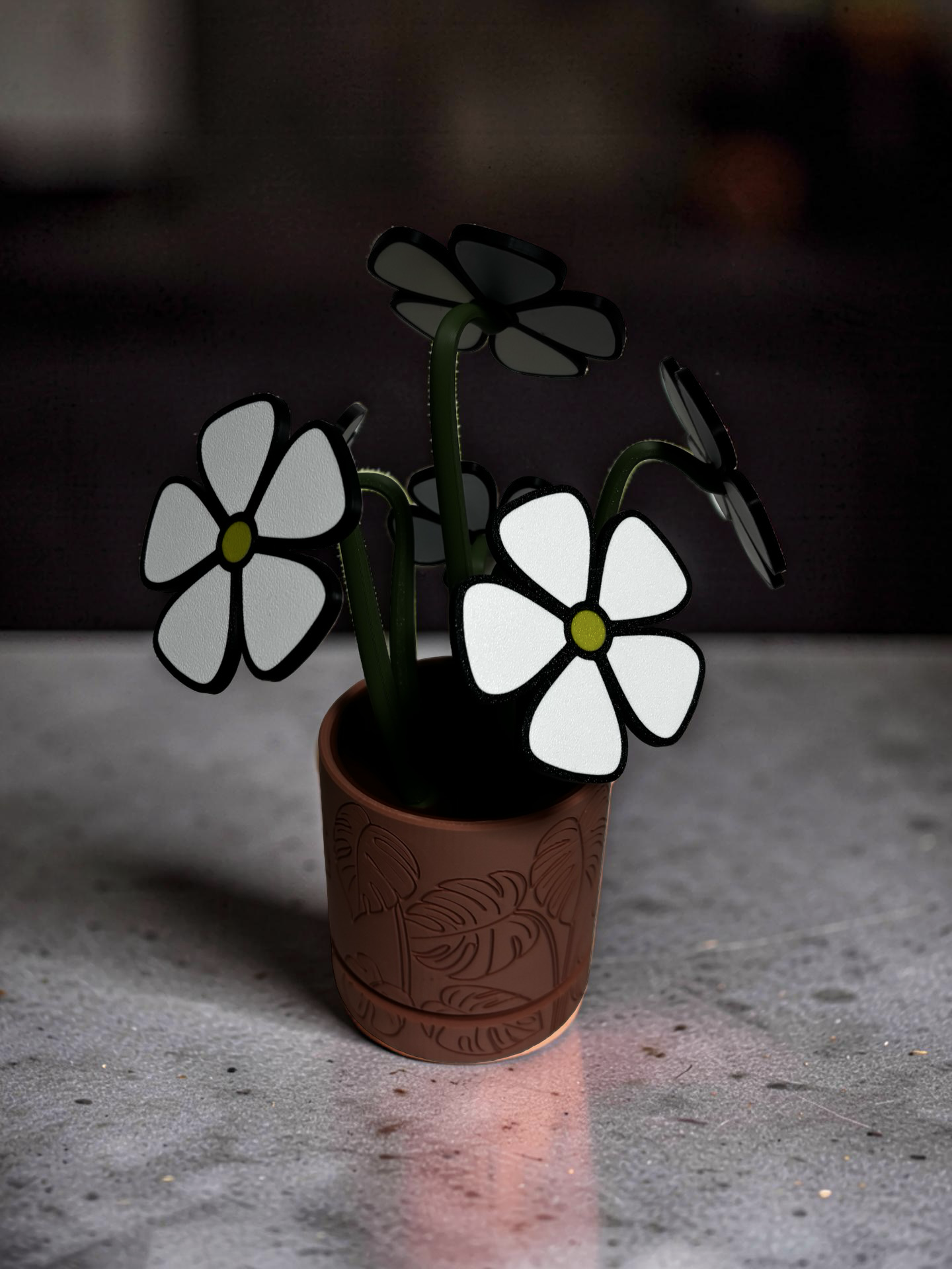 Daisy Coaster Set with Magnetic Holder | 6 Flower Coasters | Modern decor