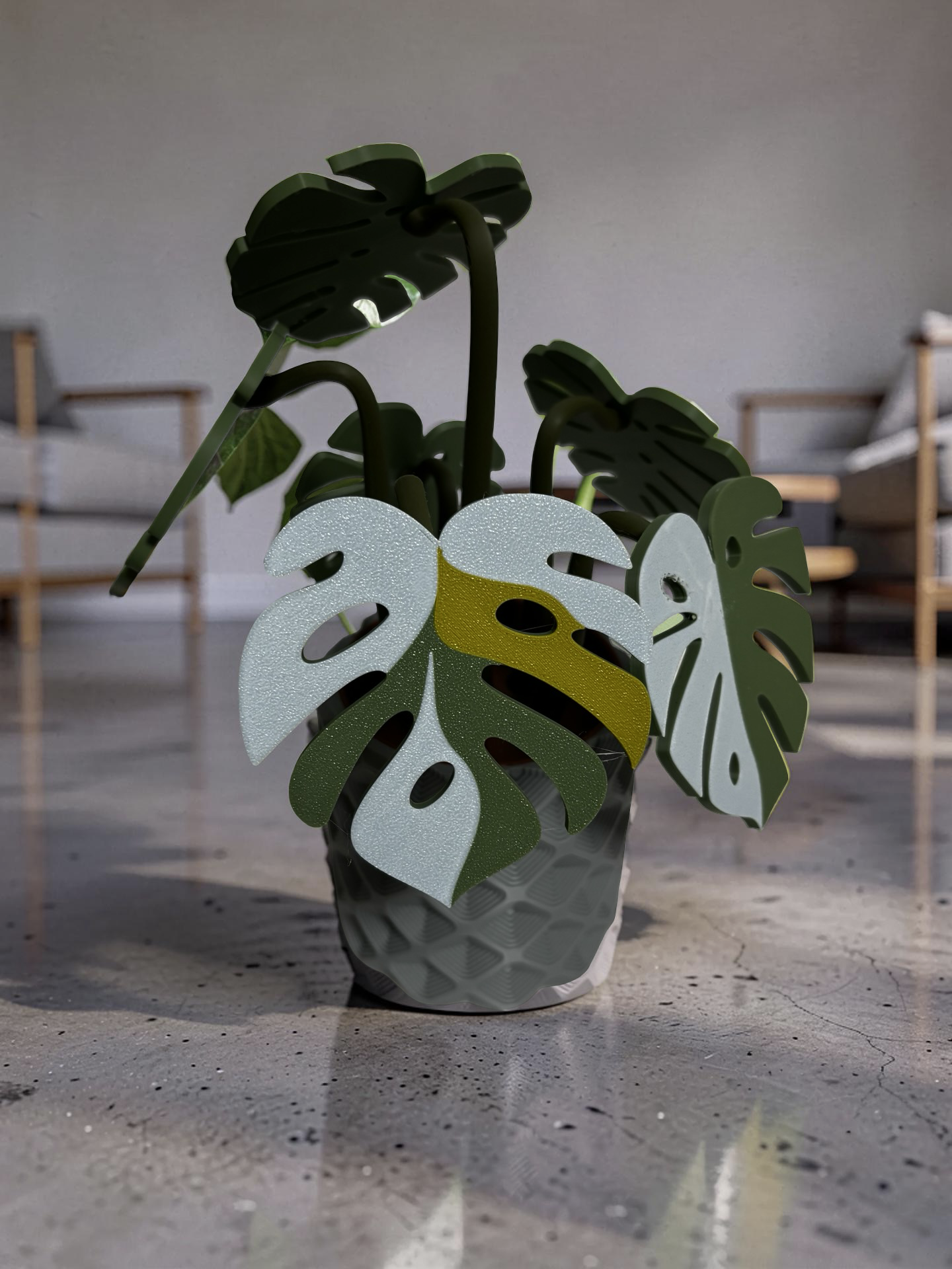 Monstera Coaster Set with Magnetic Holder | 6 Leaf Coasters | Modern decor