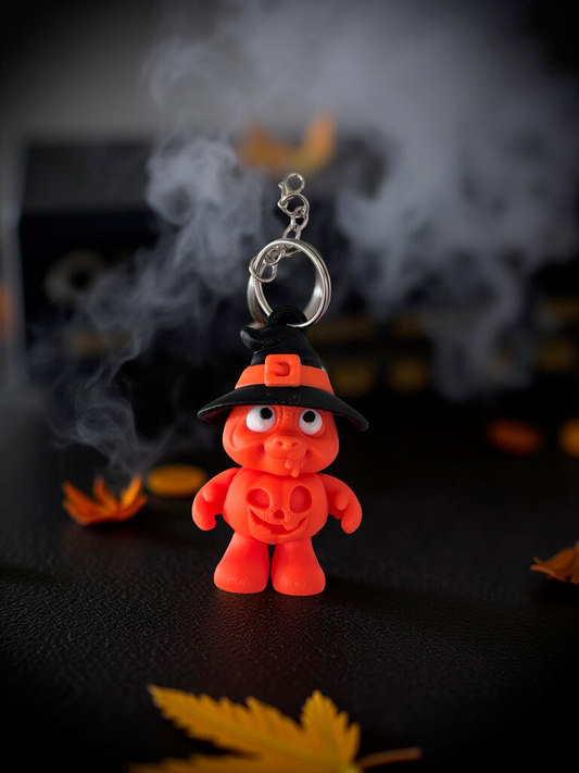 Pumpkin Witch Keychain