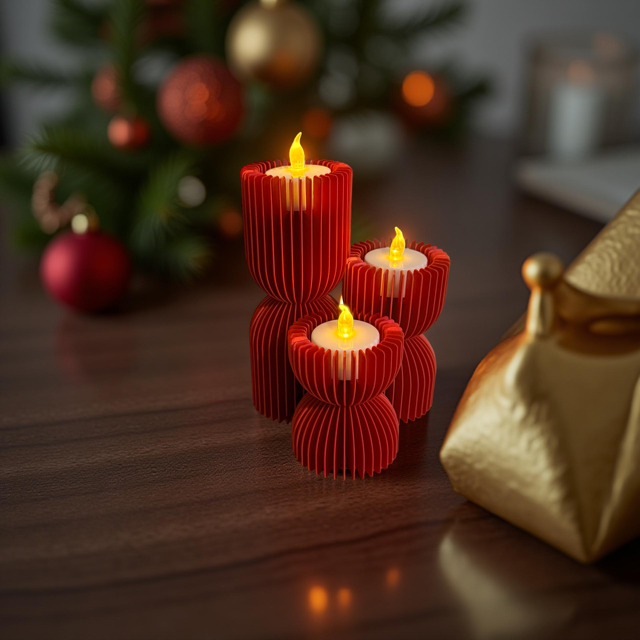 Trio of Interlocking Tealight Holders - Hourglass