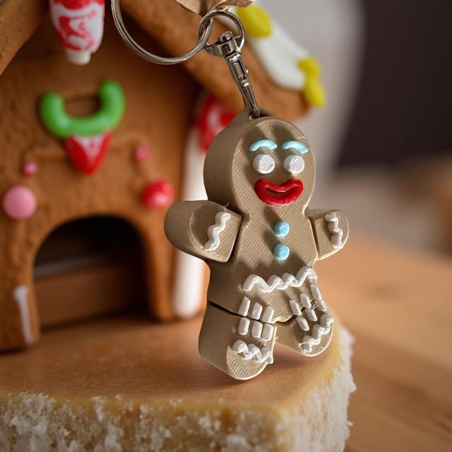 Light Gingerbread Man Keychain