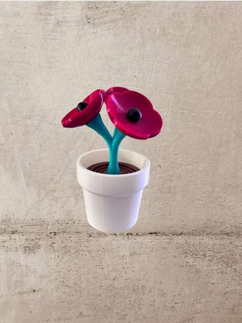 3D Printed Flower/Plant in Pot Fidget Toy