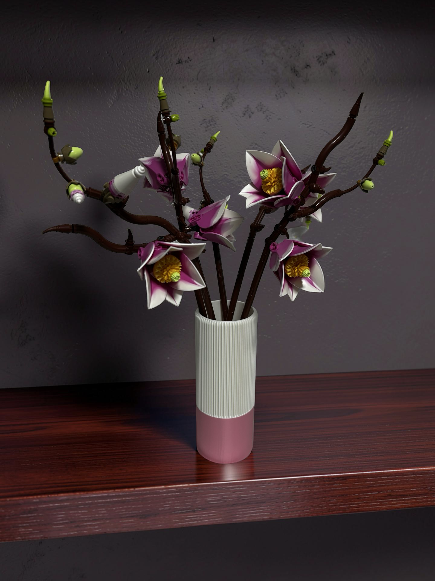 Vase for LEGO Magnolia Branches 11502– 18cm Vase – Custom Colour Base