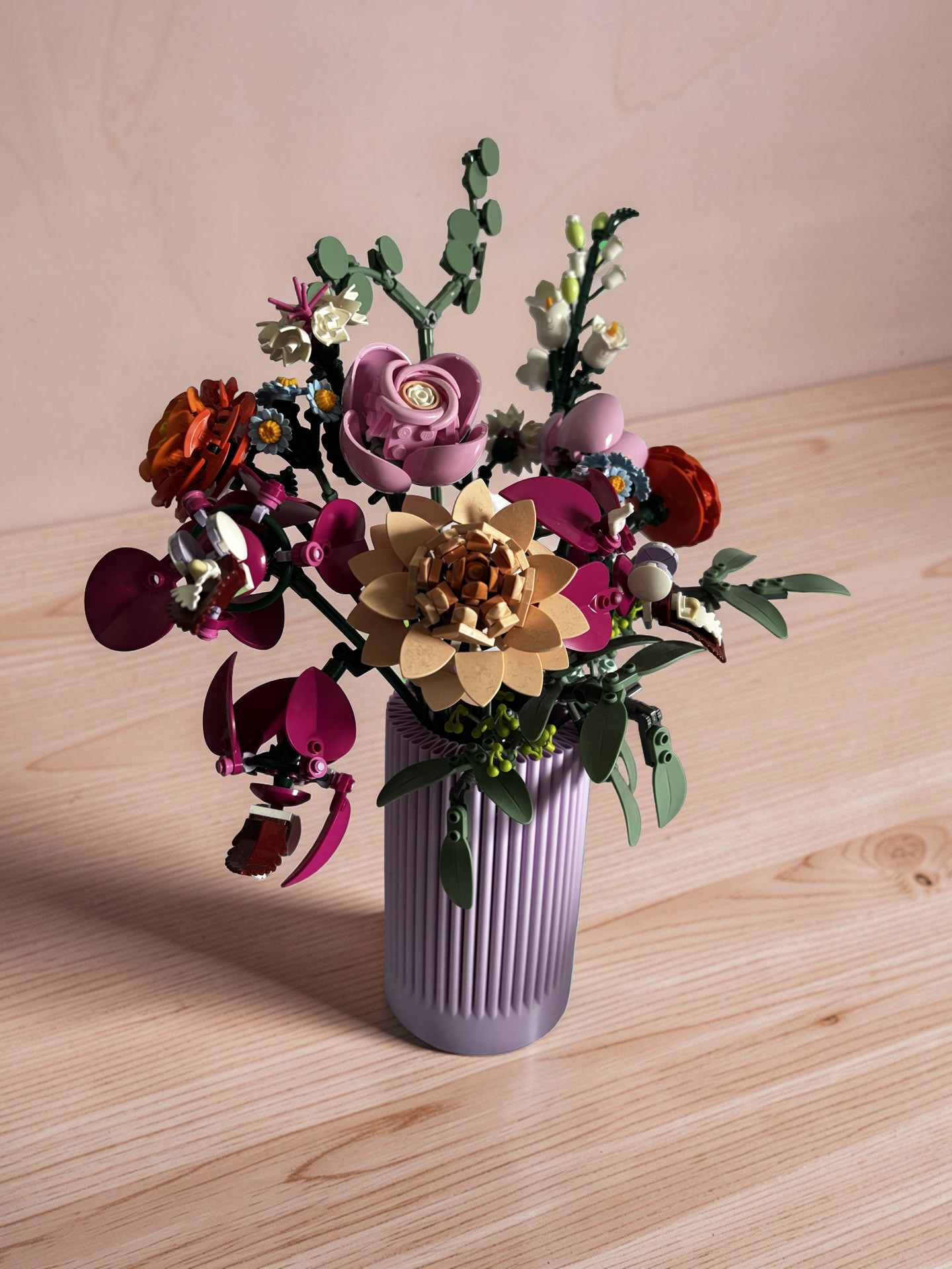 Vases For All LEGO Flowers Sets, Botanicals & Roses In A Modern Ribbed Design