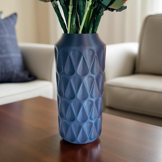 Navy Peardrop Vase for Lego Flowers or Artificial Flowers