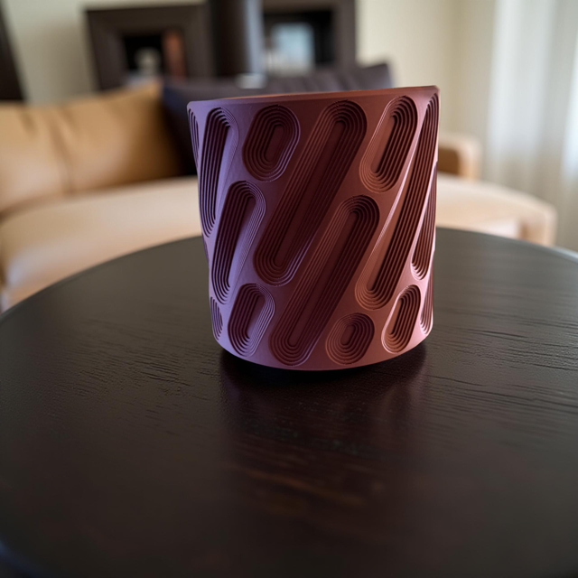 Mauve Monstera 6 Piece Coaster Set in Mauve Floral Pot