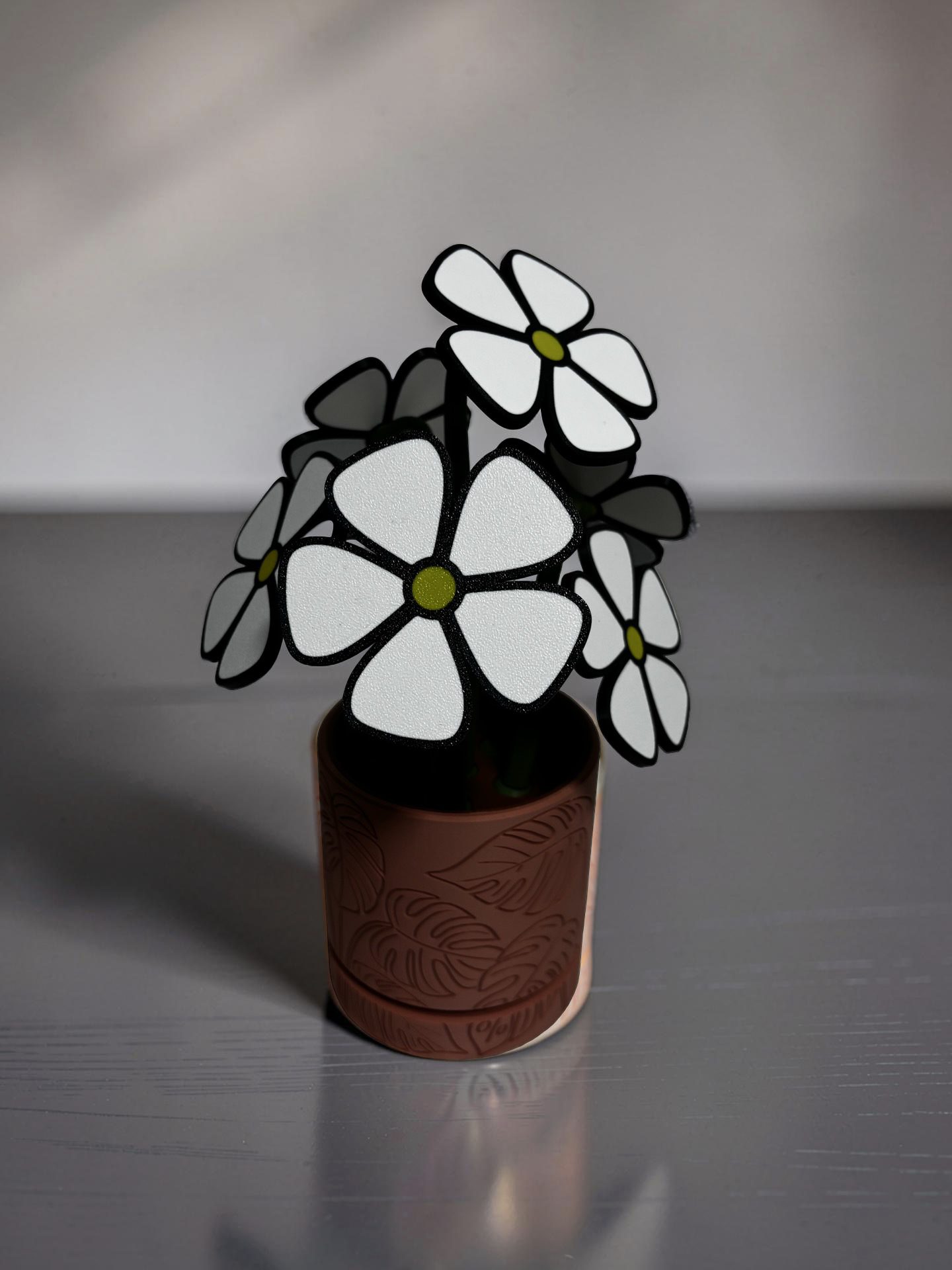 Daisy Coaster Set with Magnetic Holder | 6 Flower Coasters | Modern decor