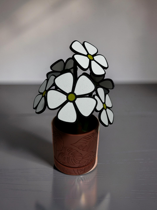 Daisy Coaster Set with Magnetic Holder | 6 Flower Coasters | Modern decor