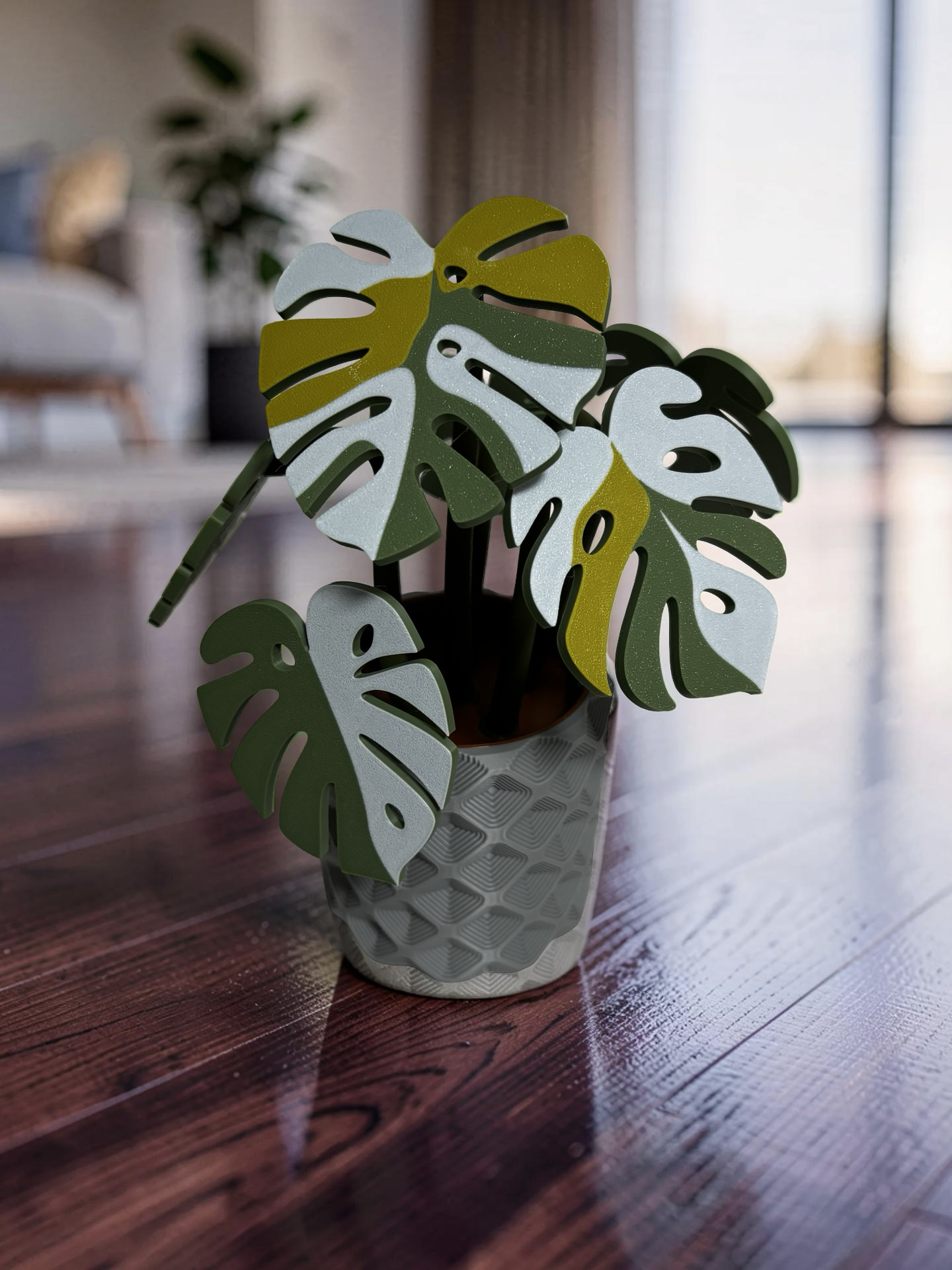 Monstera Coaster Set with Magnetic Holder | 6 Leaf Coasters | Modern decor