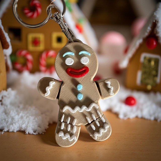 Light Gingerbread Man Keychain