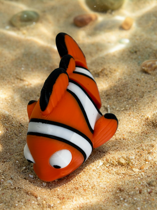 Clownfish (Nemo) Fidget Toy or 3D Printed Keychain, Ocean Friend