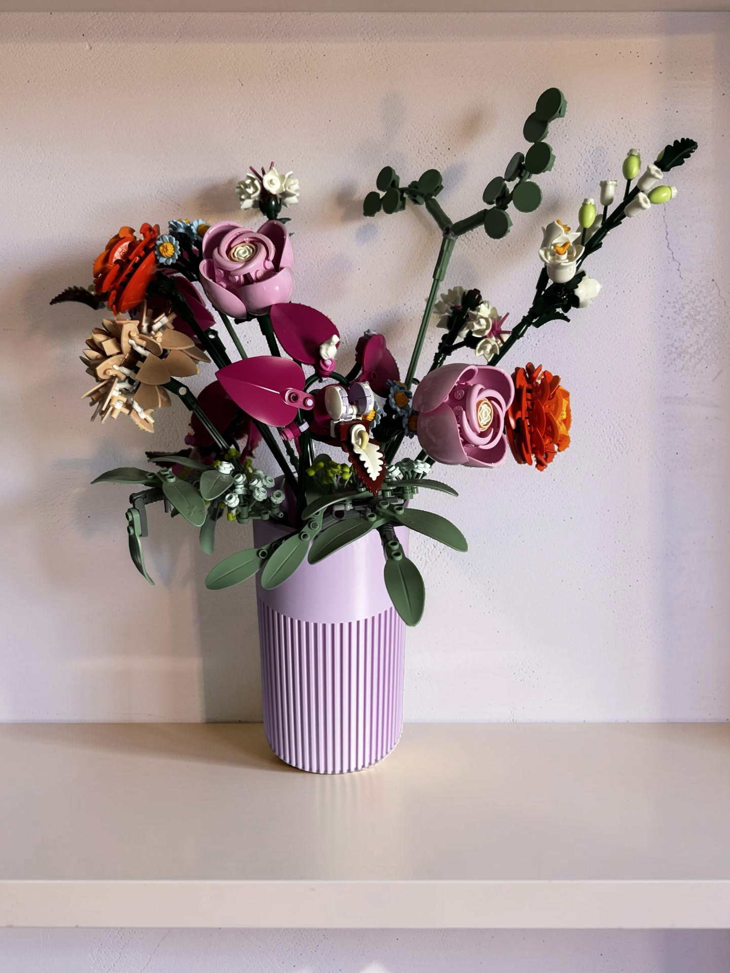 Vase for LEGO Bouquets, Botanicals & Flowers Sets 10313 | Modern Ribbed Vase
