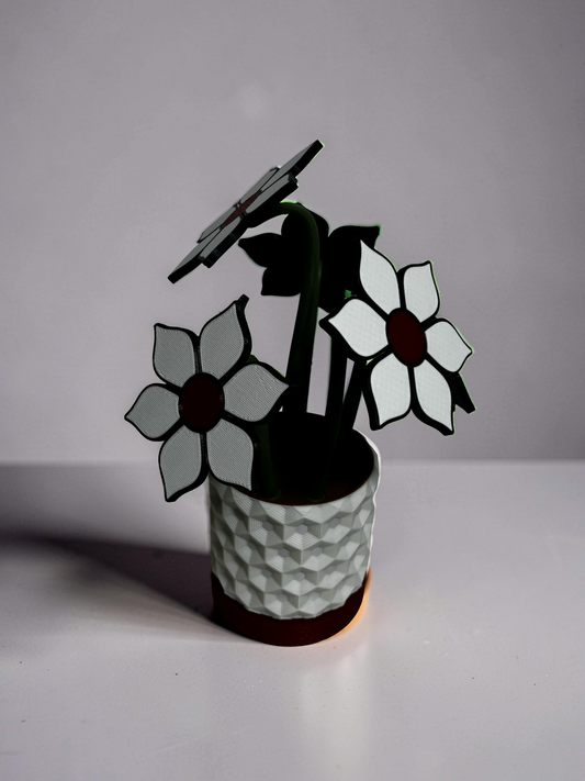 Flower Coaster Set with Magnetic Holder | 6 Flower Coasters | Modern decor