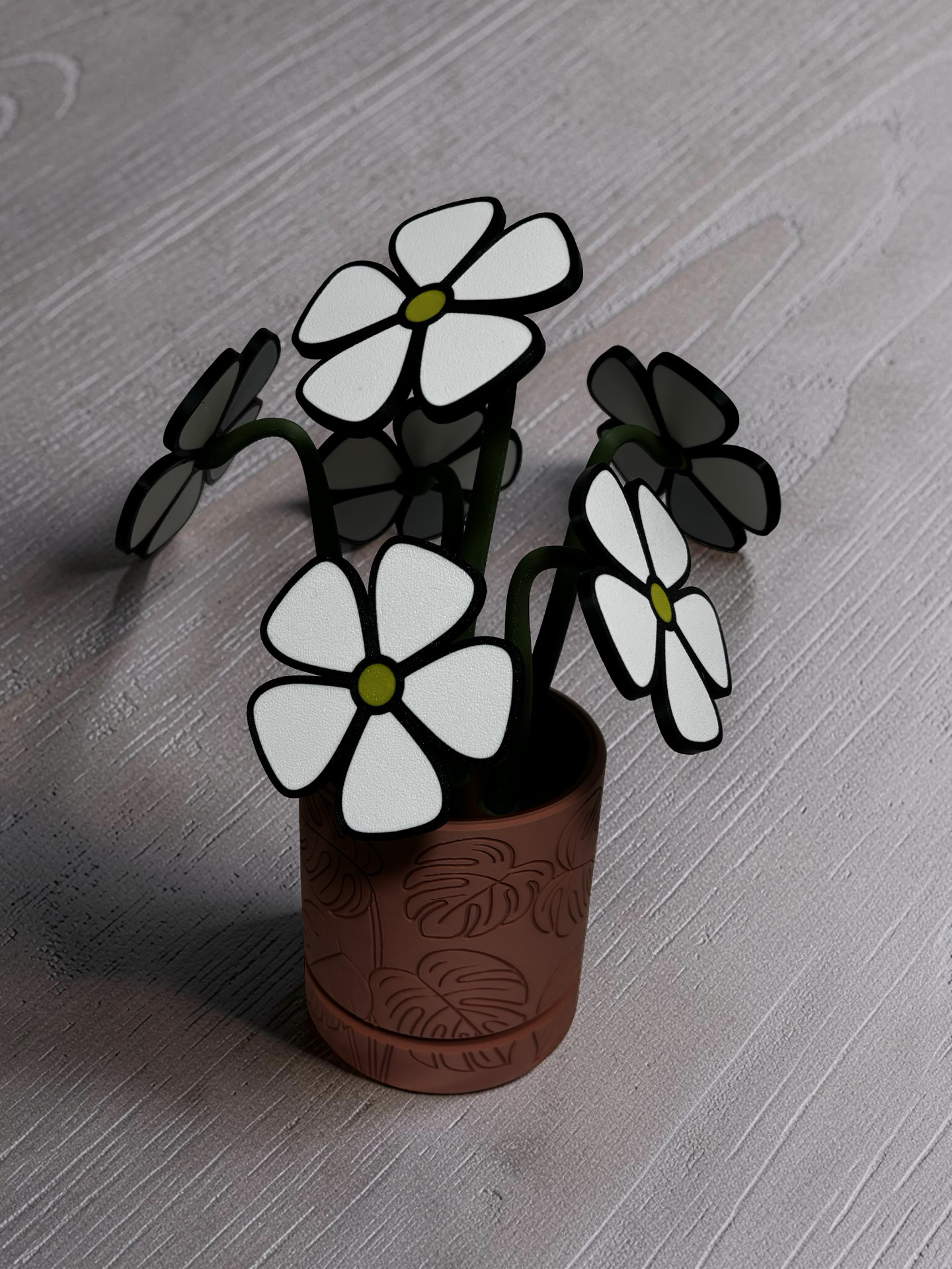Daisy Coaster Set with Magnetic Holder | 6 Flower Coasters | Modern decor