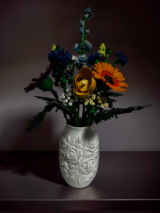 Rose Vase For Lego Flowers Bouquet, Roses 10280 10374 All Botanicals Collections