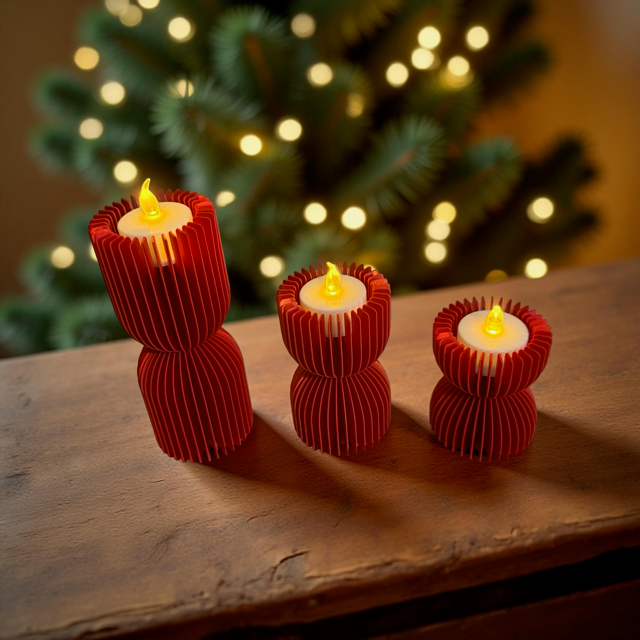 Trio of Interlocking Tealight Holders - Hourglass