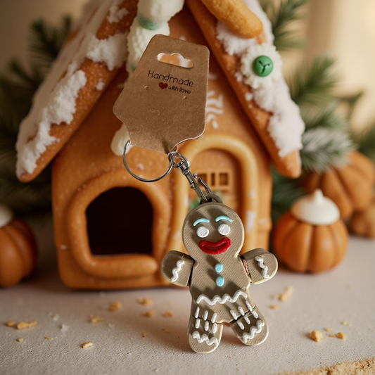 Light Gingerbread Man Keychain