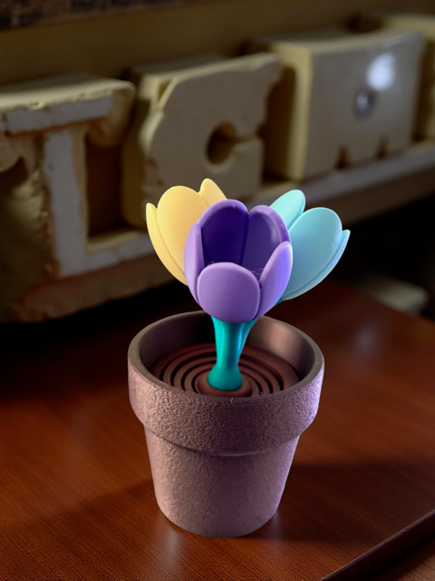 3D Printed Flower/Plant in Pot Fidget Toy