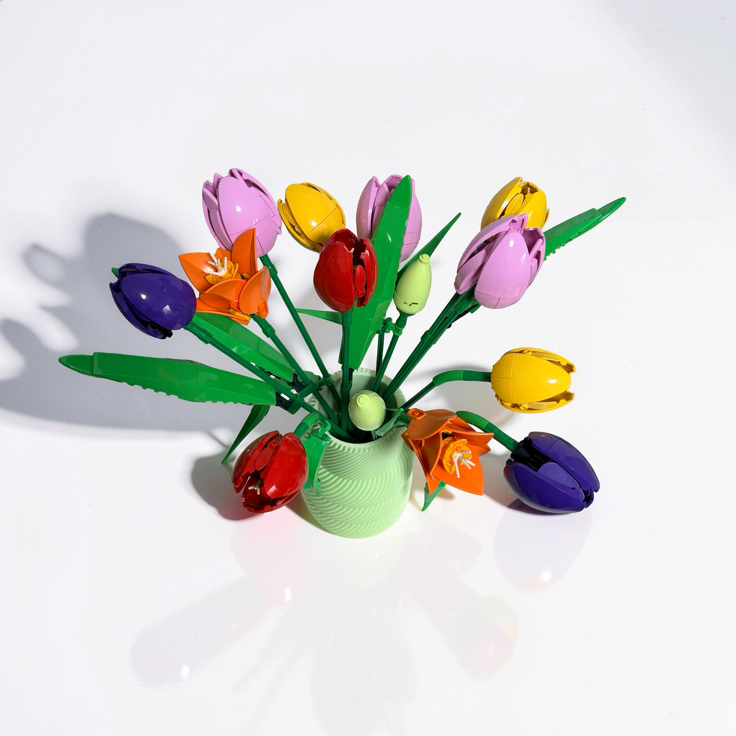 Vase For Lego Flowers,Bouquets, Botanicals tulips, Pink Roses, Red Roses 40461