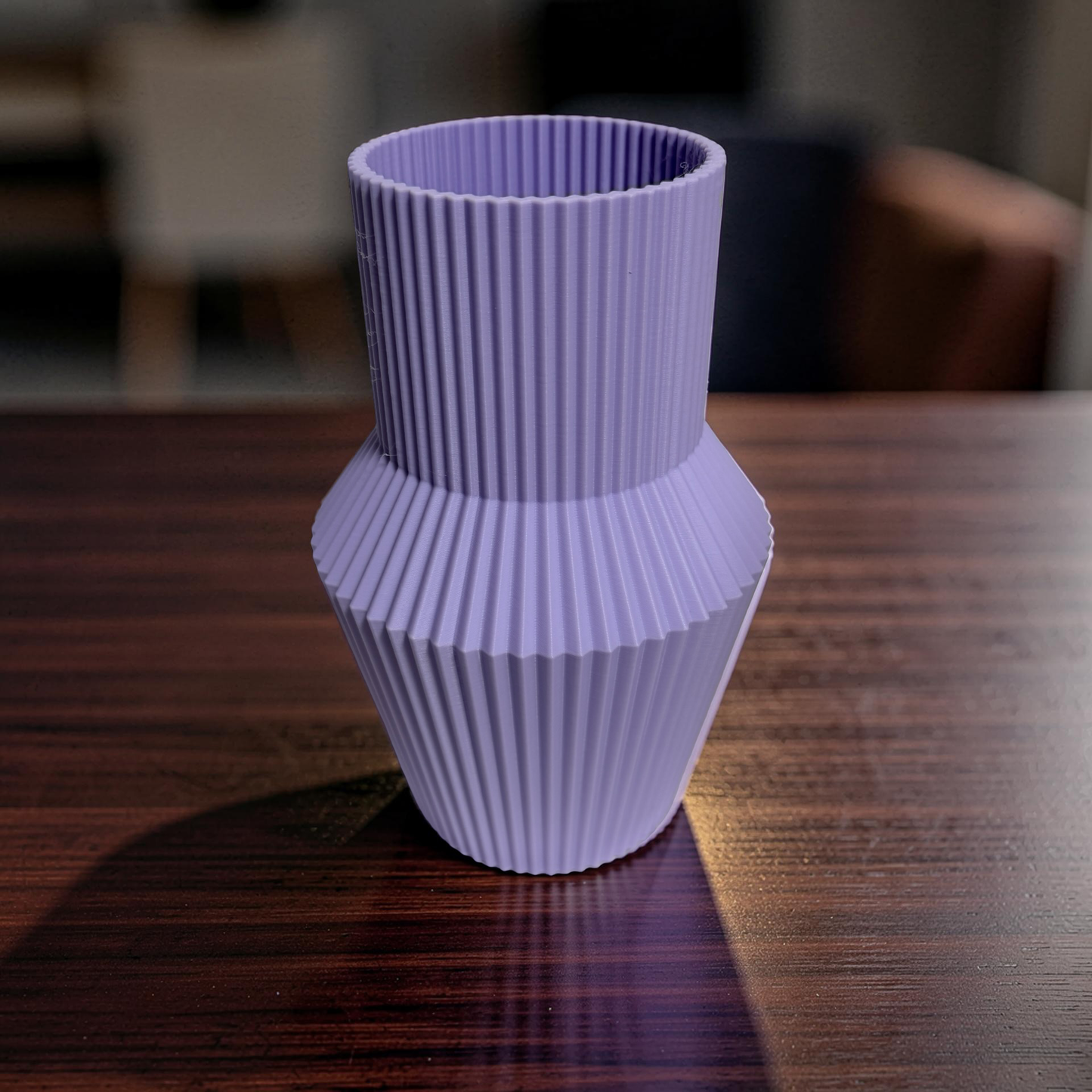 Fluted Geometric Vase for LEGO Botanical Flower Sets 17cm Modern Faceted Design