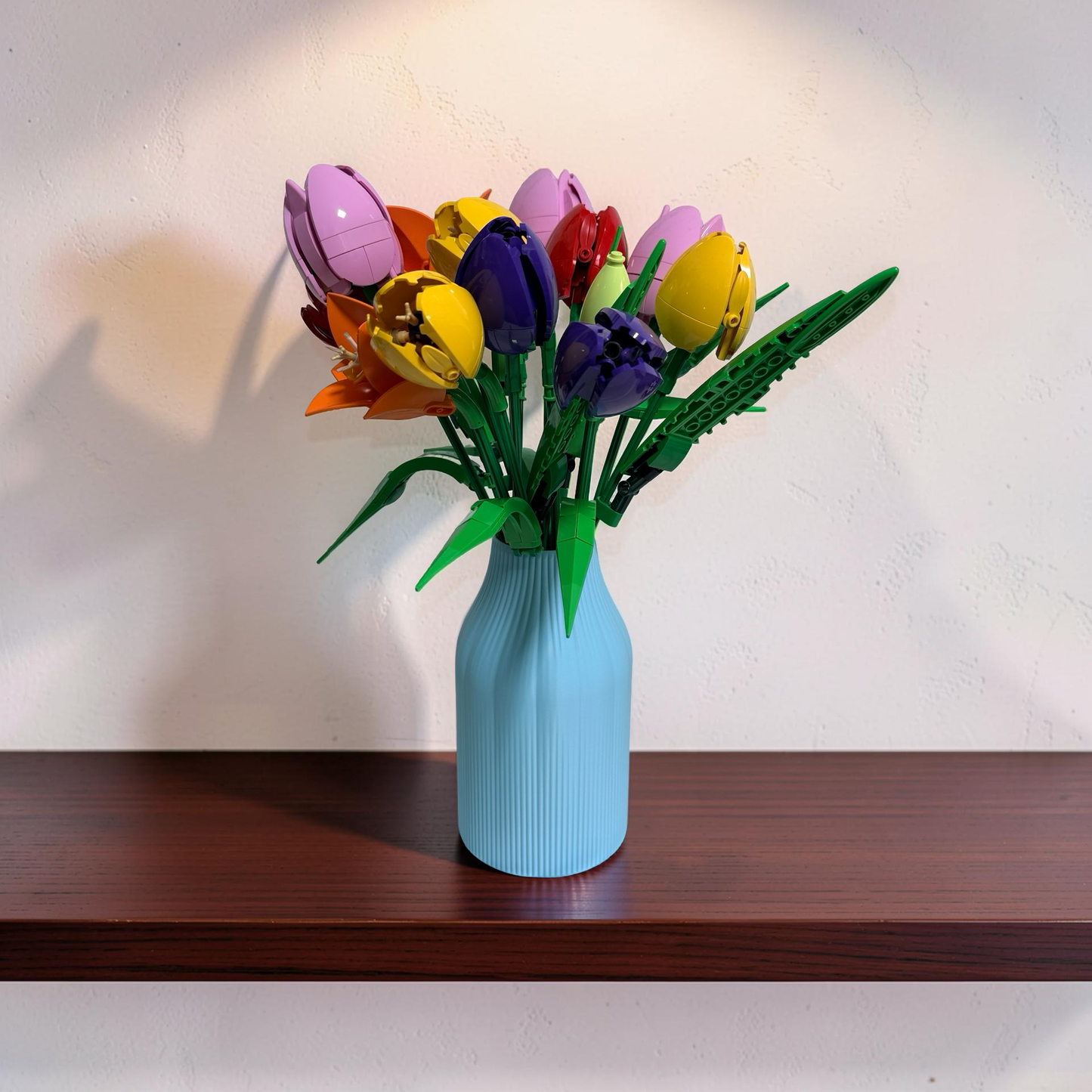 Vase for Lego Botanical Flower Display Vase 17cm Ribbed Cylinder