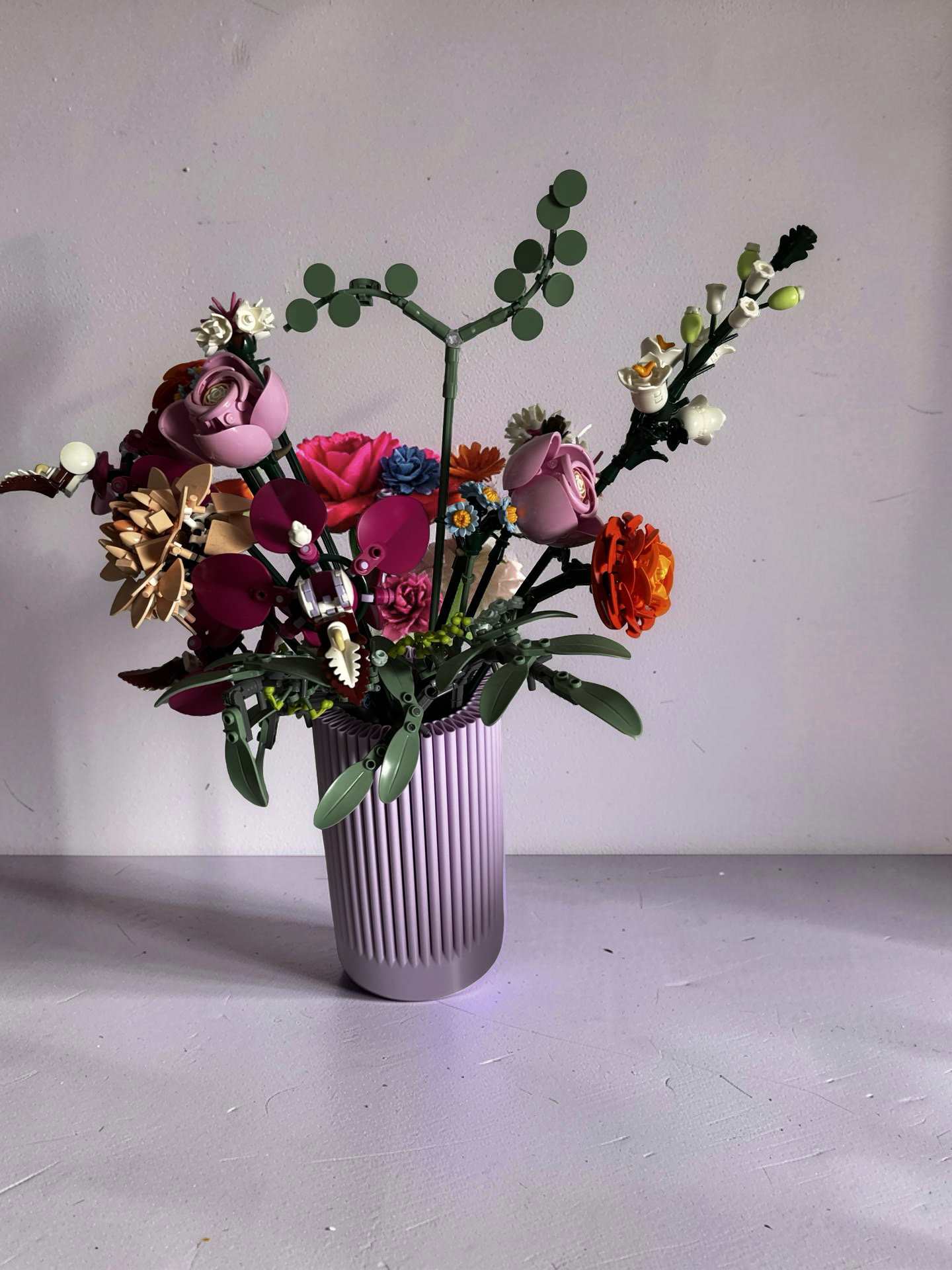 Vase for LEGO Bouquets, Botanicals & Flowers Sets 10313 | Modern Ribbed Vase