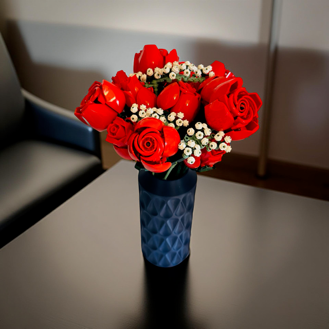 Navy Peardrop Vase for Lego Flowers or Artificial Flowers