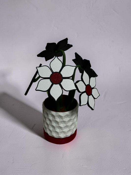 Flower Coaster Set with Magnetic Holder | 6 Flower Coasters | Modern decor