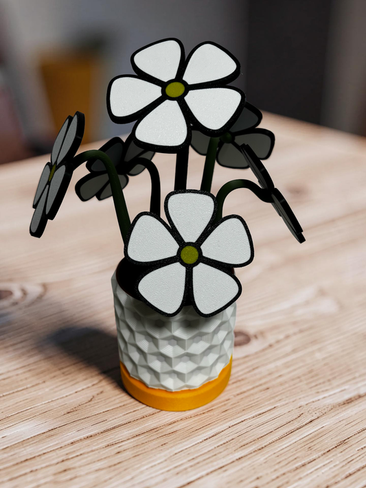 Daisy Coaster Set with Magnetic Holder | 6 Flower Coasters | Modern decor