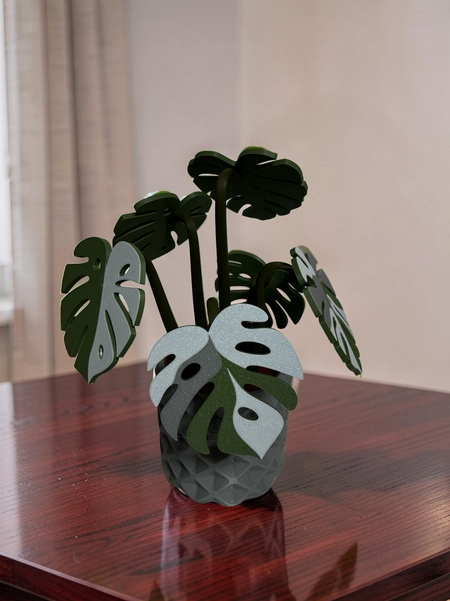 Monstera Coaster Set with Magnetic Holder | 6 Leaf Coasters | Modern decor