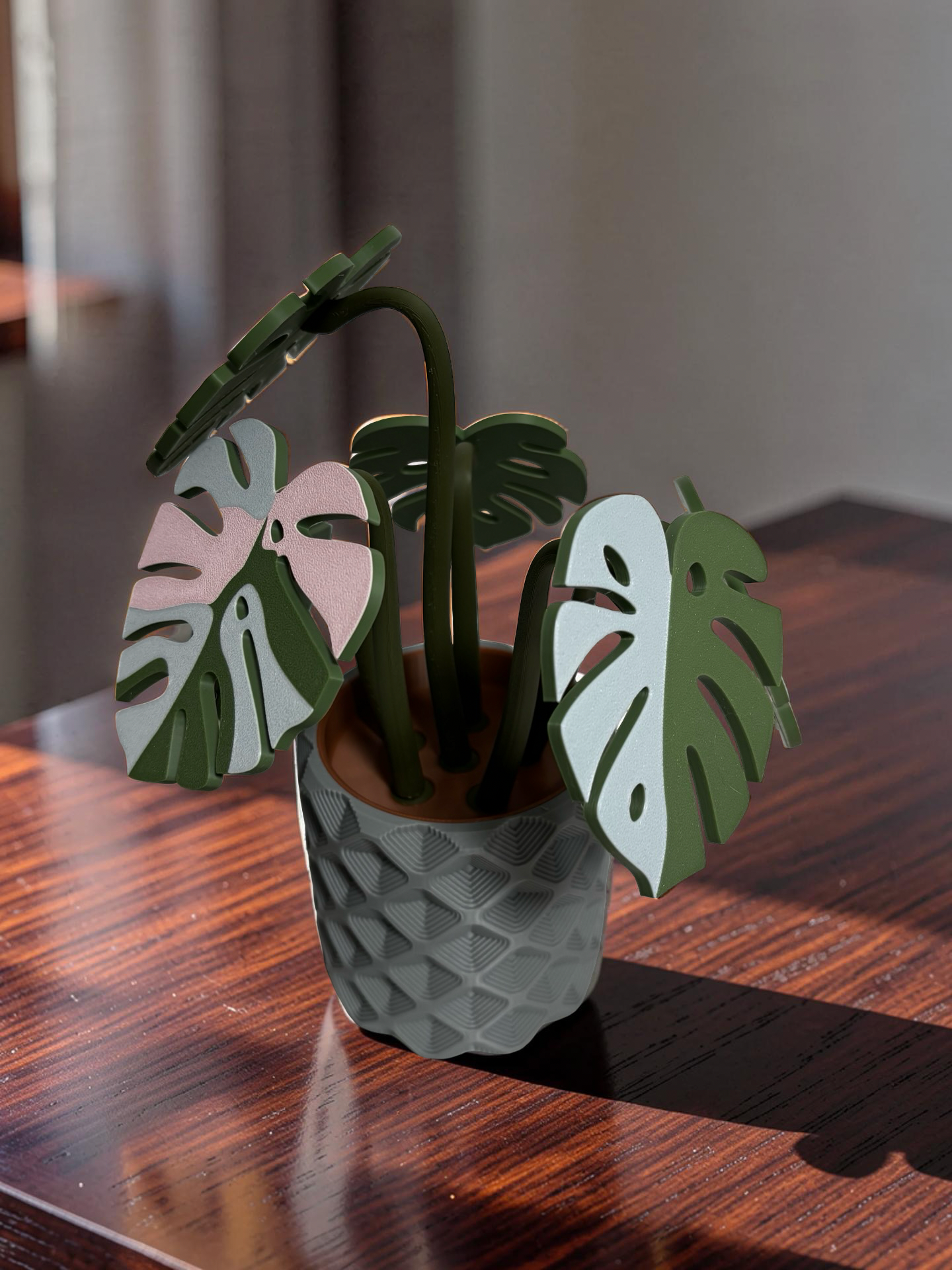 Monstera Coaster Set with Magnetic Holder | 6 Leaf Coasters | Modern decor