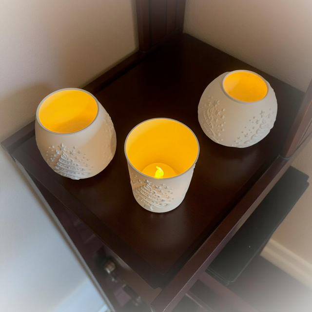 Trio of Christmas Tree Tealight Holders