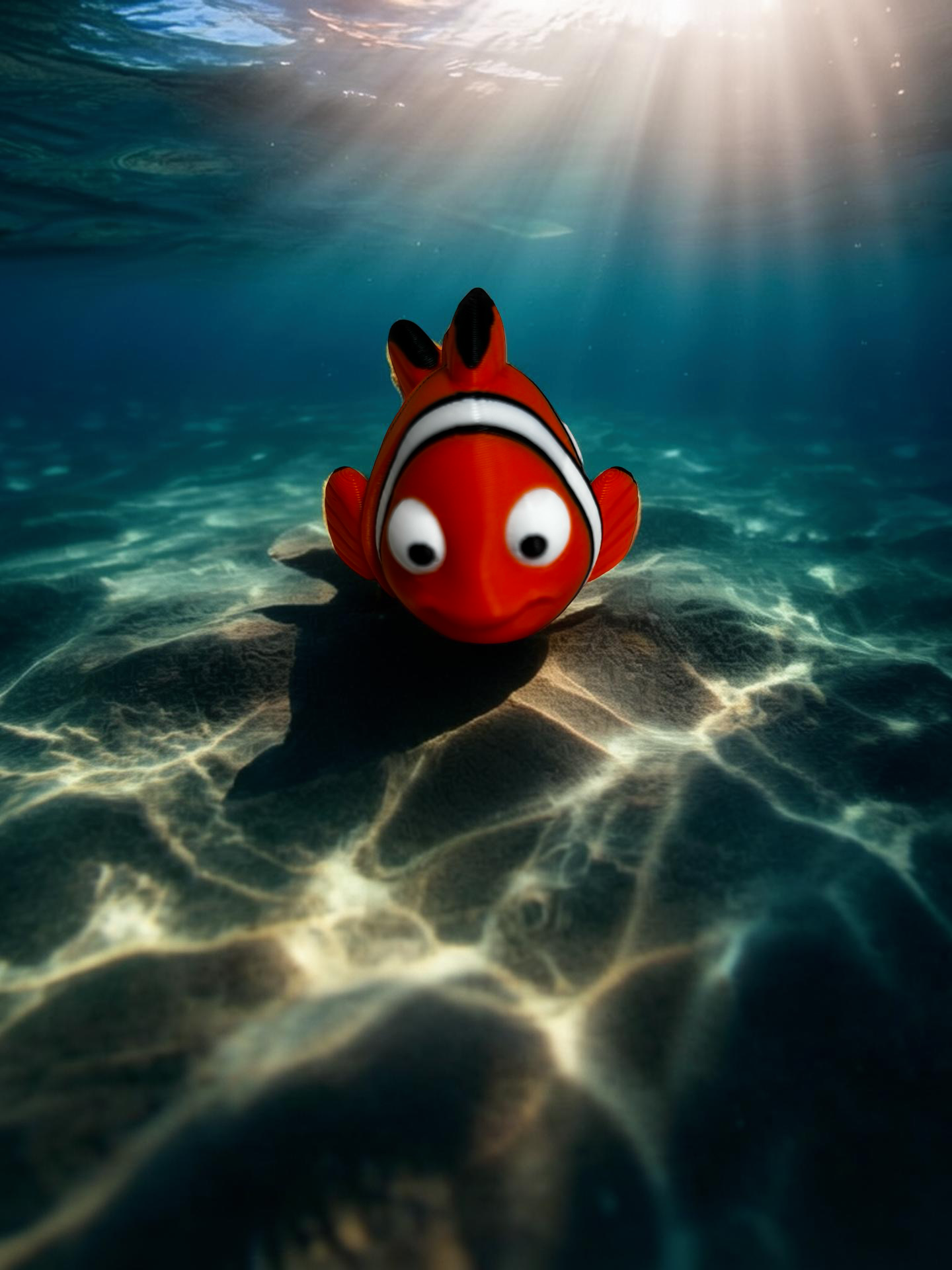 Clownfish (Nemo) Fidget Toy or 3D Printed Keychain, Ocean Friend