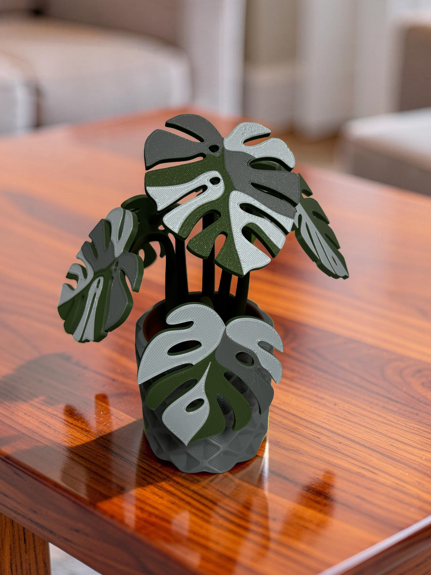 Monstera Coaster Set with Magnetic Holder | 6 Leaf Coasters | Modern decor