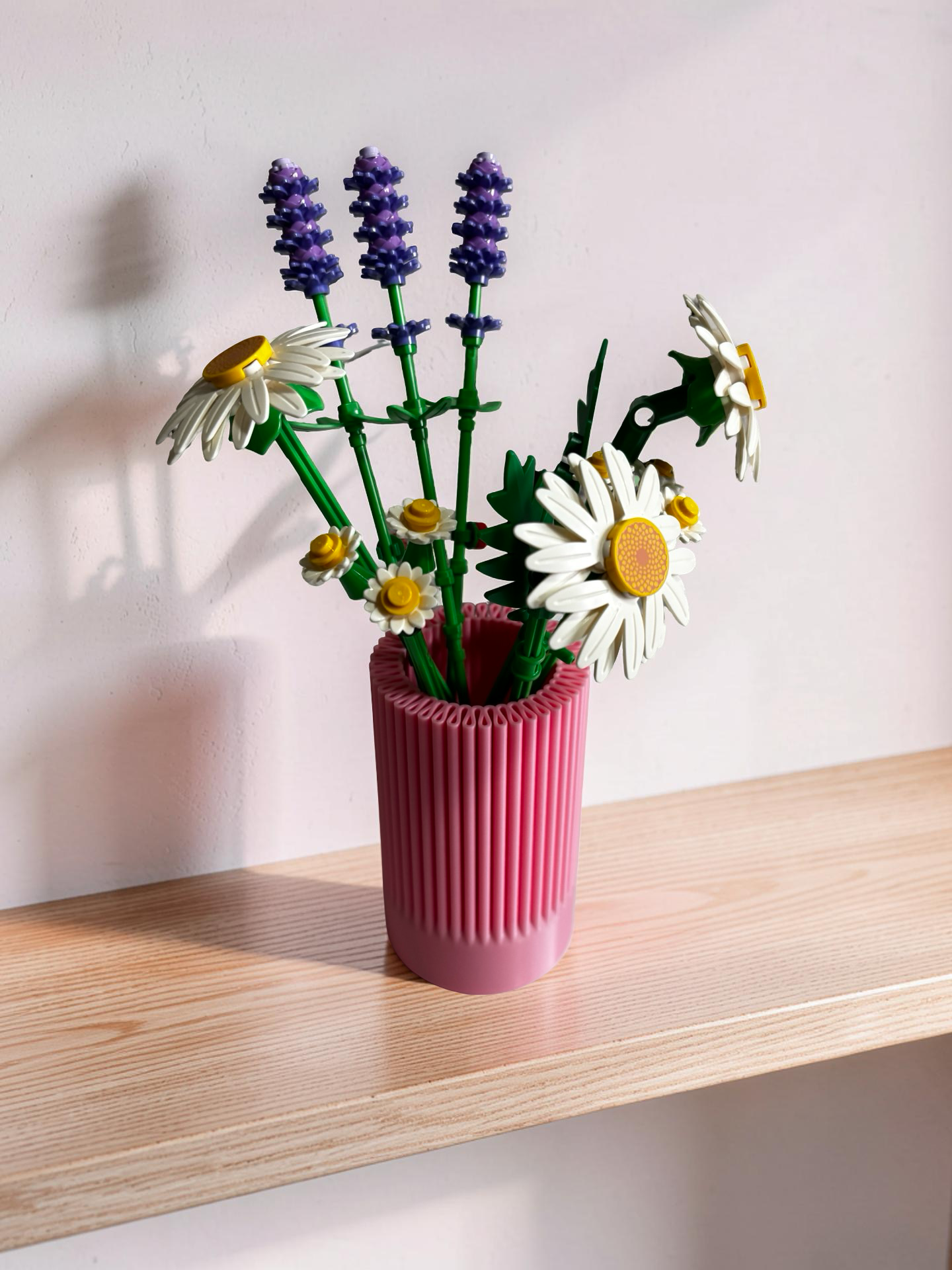 Vases For All LEGO Flowers Sets, Botanicals & Roses In A Modern Ribbed Design